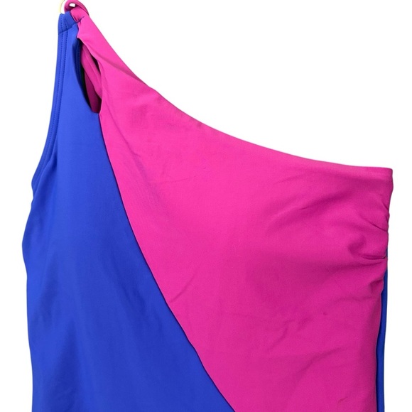 NWT LANDS END' UPF 50 Tummy Control‎ One Shoulder One-Piece Swimsuit 14 - Picture 5 of 12